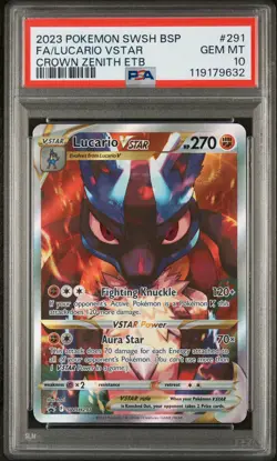 PSA 10 Lucario VSTAR SWSH291 Crown Zenith Black Star Promo Pokemon Card GEM MINT - Image 1