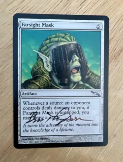 VTG 2003 MTG Farsight Mask Artifact Wizards Of The Coast Ben Thompson Signed - Image 1