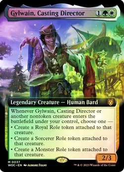 MTG - Gylwain, Casting Director - Foil - Extended Art - WOE Commander - Magic - Image 1