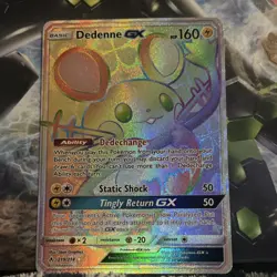 Pokemon Dedenne GX Secret Rare Holo 219/214 Sm-Unbroken Bonds 160 HP Card - Image 1