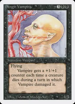 Sengir Vampire Revised HEAVILY PLD Black Uncommon MAGIC GATHERING CARD ABUGames - Image 1