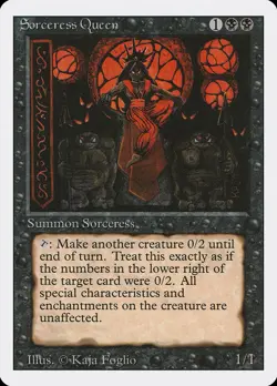 Sorceress Queen Revised HEAVILY PLD Black Rare MAGIC THE GATHERING CARD ABUGames - Image 1