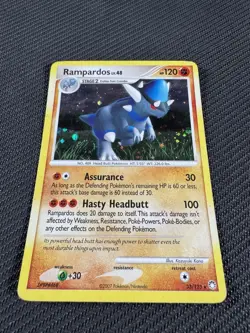 Swirl LP Rampardos Holo 33/123 Mysterious Treasures Exclusive 2007 Pokemon Card - Image 3