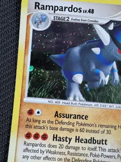 Swirl LP Rampardos Holo 33/123 Mysterious Treasures Exclusive 2007 Pokemon Card - Image 4