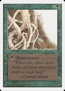 Wall of Brambles Unlimited NM Green Uncommon MAGIC THE GATHERING CARD ABUGames - Image 1