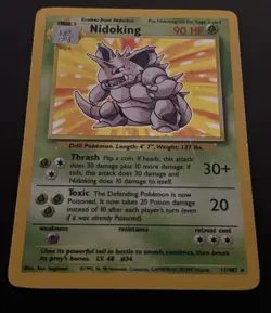 Pokemon Nidoking Base Set Holo Rare 11/102 Unlimited Vintage Card TCG 1 - Image 4