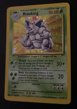 Pokemon Nidoking Base Set Holo Rare 11/102 Unlimited Vintage Card TCG 1 - Image 5