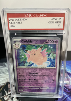 CLEFABLE 2025 FOIL #36/165 Pokemon Card GRADED 10 TCG CCG - Image 1