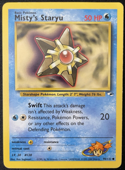 Misty's Staryu 90/132 - Light Play - Gym Heroes 2000 Vintage WOTC Pokemon Card - Image 1