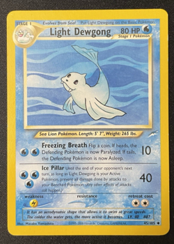Light Dewgong 45/105 Neo Destiny Vintage LP Pokemon Card - Image 1