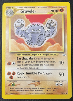 Graveler Neo Revelation 2001 Vintage LP Pokemon Card - Image 1
