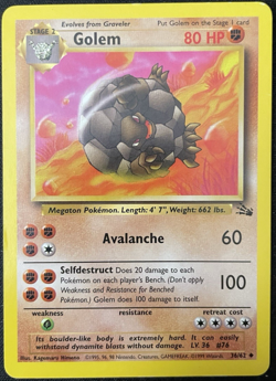 Golem Fossil - Near Mint - Vintage WOTC Pokemon Card - Image 1