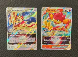 Zamazenta & Simisear - Pokemon TCG - 2 Card Lot (Ultra Rare VStar Holo) - Image 1