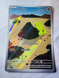 Larvitar Obsidian Flames Holo Illustration Rare Pokemon Card TCG 203/197 NM 🔥 - Image 2