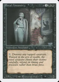 Royal Assassin Revised HEAVILY PLD Black Rare MAGIC THE GATHERING CARD ABUGames - Image 1