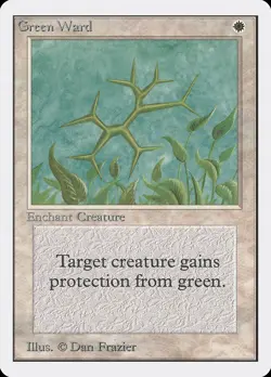 Green Ward Unlimited NM White Uncommon MAGIC THE GATHERING MTG CARD ABUGames - Image 1