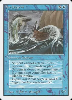 Sea Serpent Unlimited PLD Blue Common MAGIC THE GATHERING MTG CARD ABUGames - Image 1