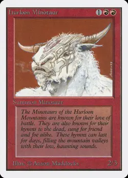 Hurloon Minotaur Unlimited NM Red Common MAGIC THE GATHERING CARD ABUGames - Image 1