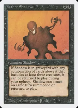 Nether Shadow Revised HEAVILY PLD Black Rare MAGIC THE GATHERING CARD ABUGames - Image 1