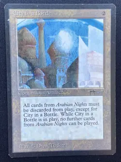 City In A Bottle Magic The Gathering Arabian Nights MP Artifact 1993 - Image 1