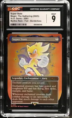 SUPER STATE Secret Lair Foil Mythic Sonic CGC 9 MTG [Nostalgium] - Image 1