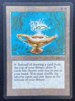 Aladdin’s Lamp Magic The Gathering Arabian Nights LP Vintage Artifact 1993 - Image 1