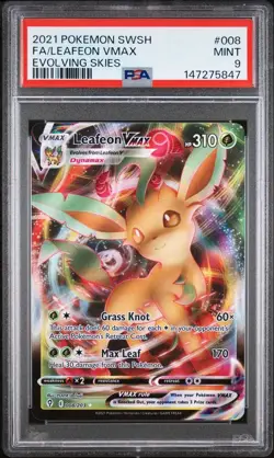 Leafeon Vmax (Ultra Rare) - 008/203 - #8 - Pokemon: Evolving Skies - PSA 9 - Image 2