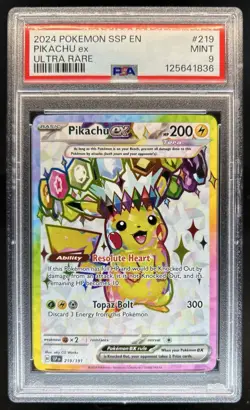 2024 Pokemon Surging Sparks Pikachu Ex #219/191 PSA 9 - Image 1