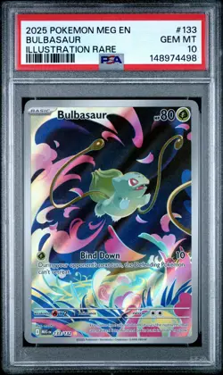 2025 POKEMON MEG EN-MEGA EVOLUTION ILLUSTRATION RARE #133 BULBASAUR PSA 10 - Image 1
