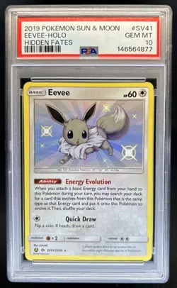 2019 Pokemon SM Hidden Fates Eevee #SV41/SV94 PSA 10 GEM MINT - Image 1