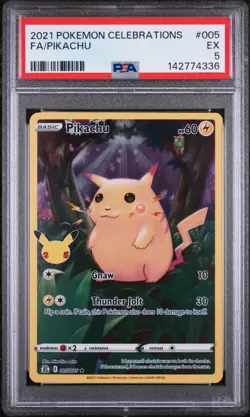 2021 POKEMON CELEBRATIONS #005 FULL ART/PIKACHU PSA 5 - Image 1