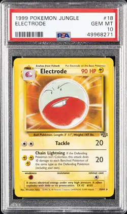 1999 POKEMON JUNGLE #18 ELECTRODE PSA 10 - Image 1