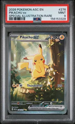 2026 POKEMON ASCENDED HEROES SPECIAL ILLUSTRATION RARE #276 PIKACHU EX PSA 9 - Image 1