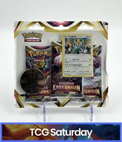 2022 POKEMON SWORD & SHIELD LOST ORIGIN 3-PACK BLISTER REGIGIGAS PROMO SEALED - Image 1