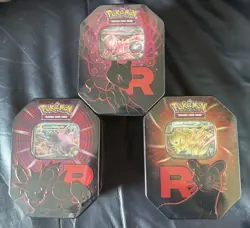 Pokemon TCG: Team Rocket Tin Destined Rivals - Set of 3 - brand new sealed - Image 1