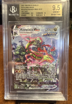 2021 Pokemon Rayquaza VMAX 218/203 Secret Alt. Art SWSH Evolving Skies BGS 9.5! - Image 1