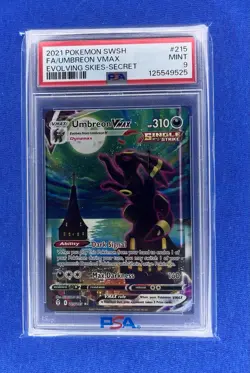2021 Pokemon SWSH Umbreon VMAX Evolving Skies Secret #215 PSA 9 - Image 1