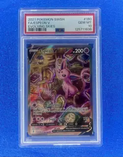 2021 POKEMON SWSH FA/ESPEON V EVOLVING SKIES PSA 10 - Image 1