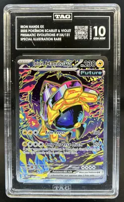 2025 Pokemon Prismatic Evolutions Iron Hands ex #154/131 TAG 10 - Image 1