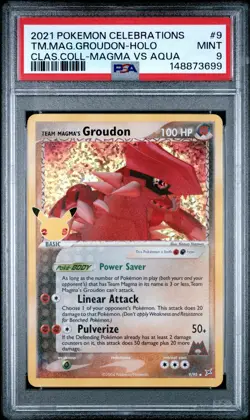 2021 POKEMON CELEBRATIONS CLASSIC COLLECTION #9 TEAM MAGMA'S GROUDON-HOLO PSA 9 - Image 1