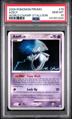 2009 POKEMON WORLD CHAMPIONSHIPS PROMO STALLGON #19 AZELF PSA 10 - Image 1