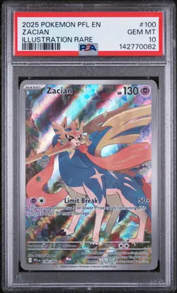 2025 POKEMON PFL EN-PHANTASMAL FLAMES ILLUSTRATION RARE #100 ZACIAN PSA 10 - Image 1