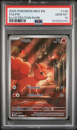 2025 POKEMON MEG EN-MEGA EVOLUTION ILLUSTRATION RARE #138 VULPIX PSA 10 - Image 1