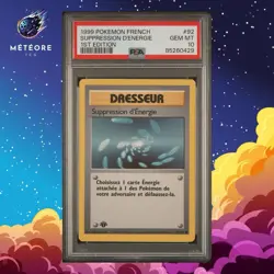 Carte Pokemon Suppression d'Energie 92/102 PSA 10 Edition 1 Wizards Set de base - Image 1