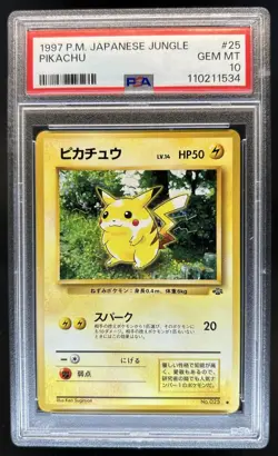 1997 Pokemon Jungle Pikachu Japanese Common #025 PSA 10 GEM MINT - Image 1