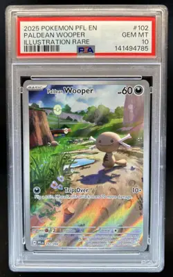 2025 Pokemon Phantasmal Flames Paldean Wooper Illustration Rare #102/094 PSA 10 - Image 1
