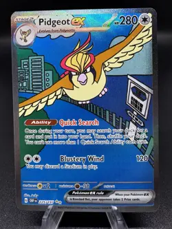 Pokemon TCG Pidgeot ex 225/197 SV03: Obsidian Flames SIR Holo Rare LP - Image 1