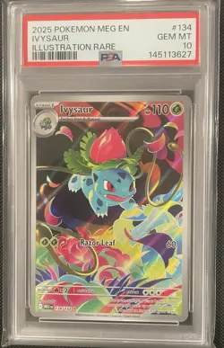 Pokemon Ivysaur Illustration Rare Me01: Mega Evolution Holo 134/132 PSA 10 - Image 1