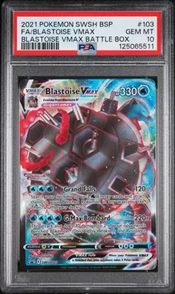 2021 Pokemon Swsh Black Star Promo Blastoise VMAX #103 Fa Battle Box PSA 10 Gem - Image 1