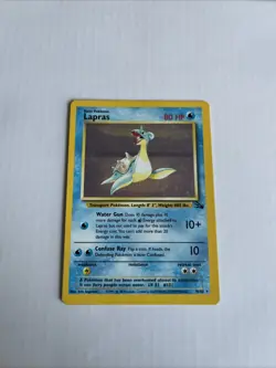 Pokemon TCG Lapras Fossil Holo Unlimited Rare Card 10/62 - Image 1